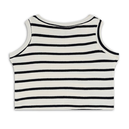 Girl's Solid Crew Neck Ribbed/Knitted Sleeveless Stretchable Slim Fit Crop Tank Top