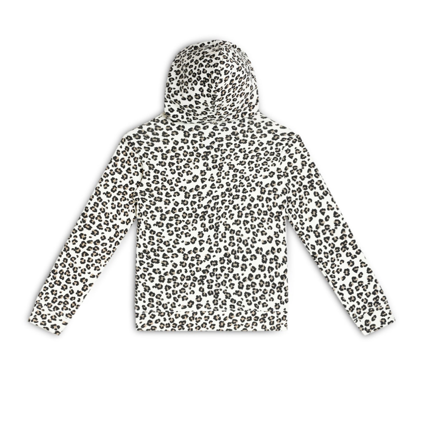 Girls Zipper Hooded Sweatshirt | Animal Print | Kangaroo Pockets | Regular Fit | White Black