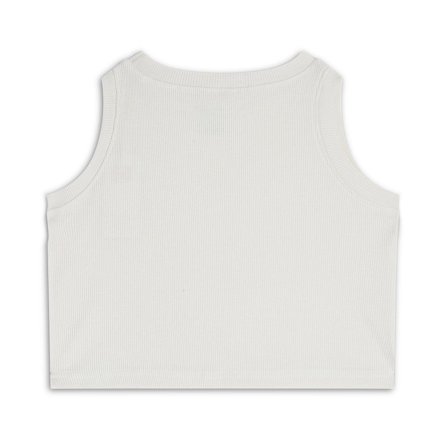 Girl's Solid Crew Neck Ribbed/Knitted Sleeveless Stretchable Slim Fit Crop Tank Top