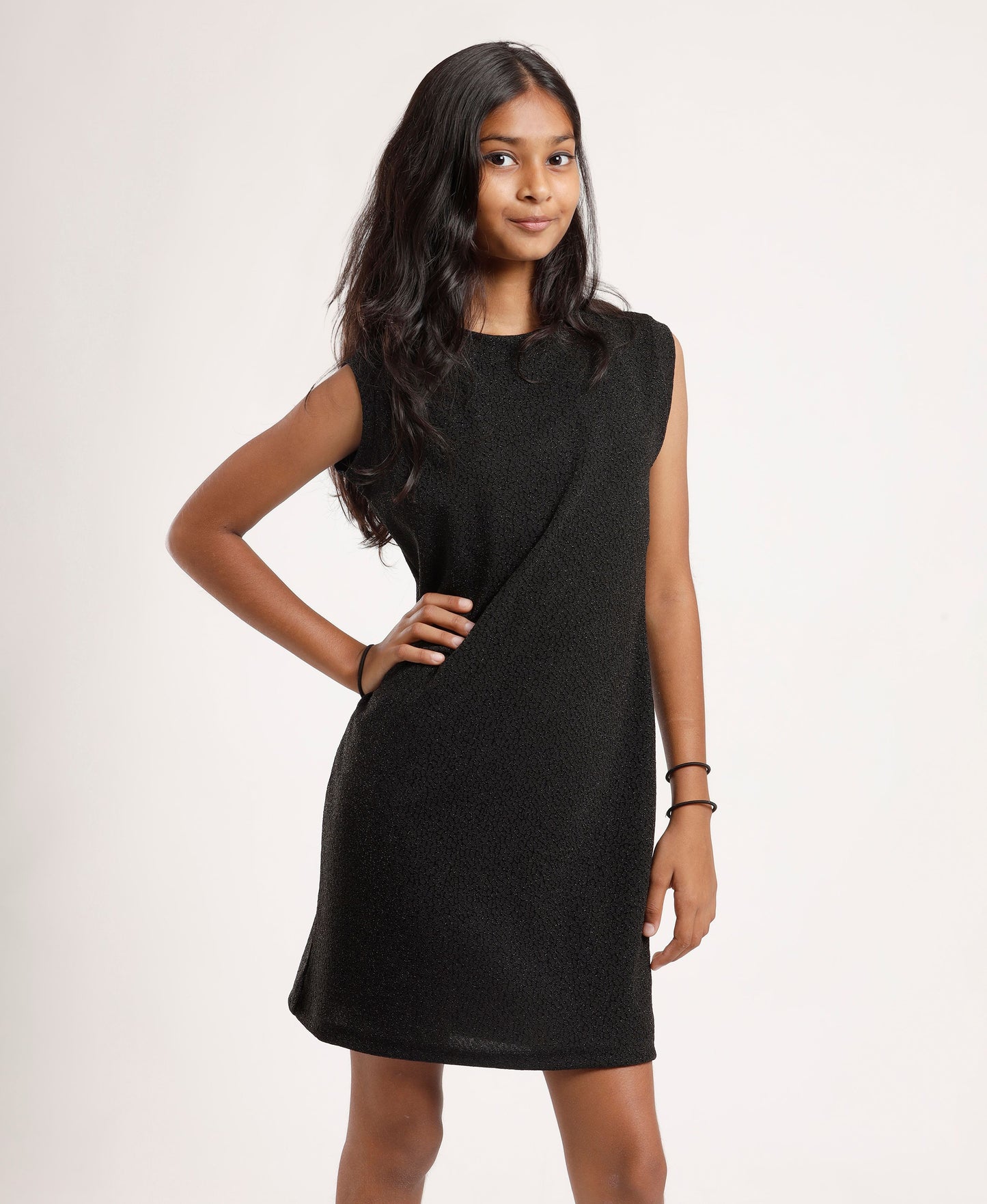 Girls Black Minimal Sleeveless Dress | Everyday Casual to Party Wear