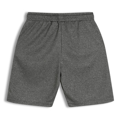 CHILINS Kids Dry Fit Sports Shorts | Grey Activewear Shorts with Drawstring