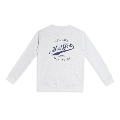 Boys Fleece Printed Round Neck Sweatshirt | Grey Milange