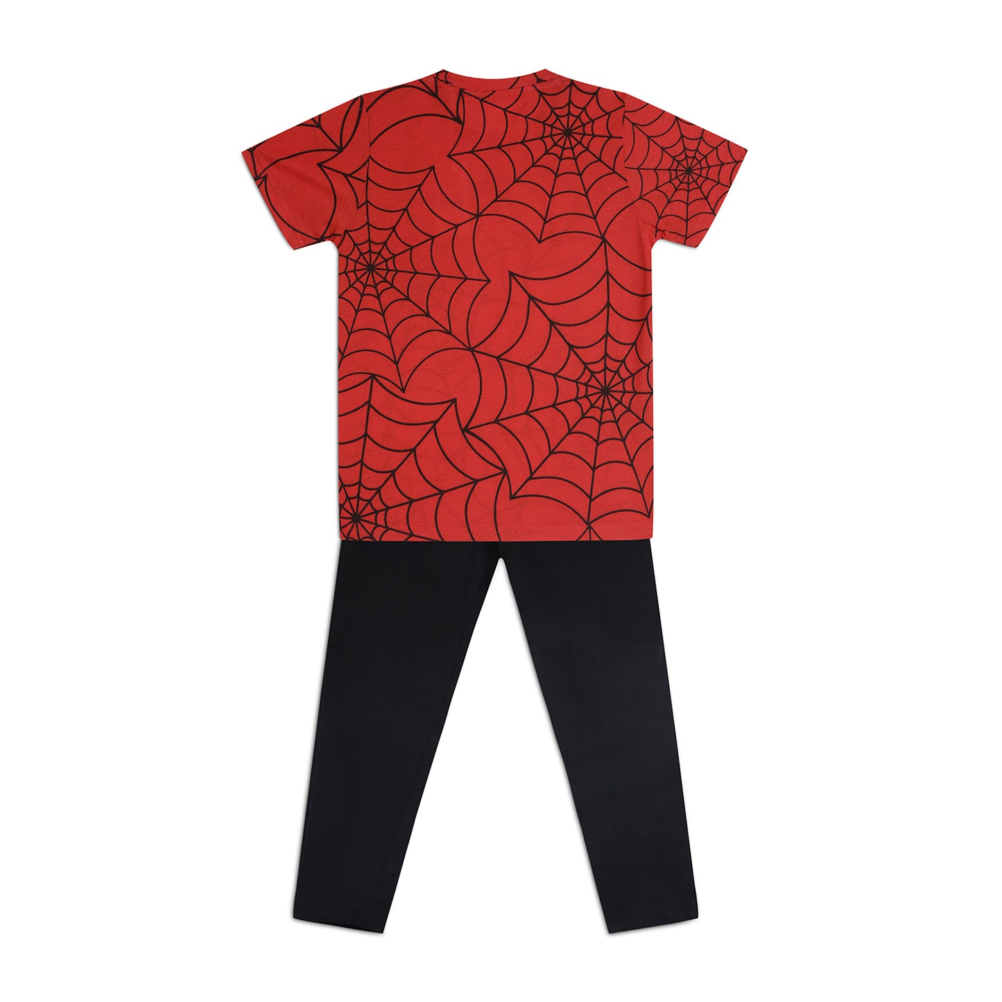 Sleepwear Set | Tshirt Pyjama Pant Set | Nightsuit Set | Boys & Girls Cotton Fabric Red Spider