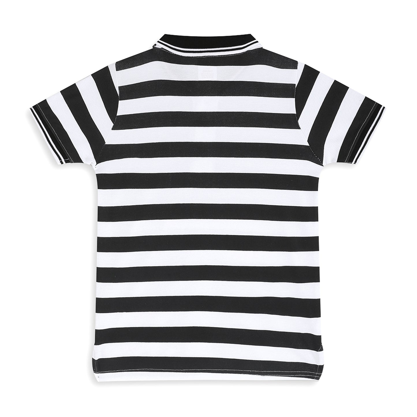 Chilins Kids Striped Polo Tshirt, Color - Black