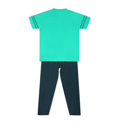 Boys Cotton Tshirt Pajama Set Knit Half Sleeves