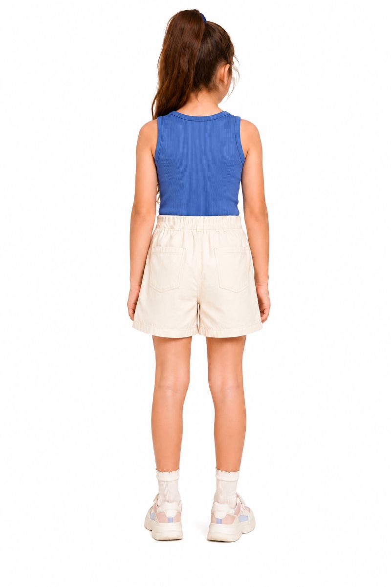 CHILINS Girls Blue Sleeveless Ribbed Tank Top