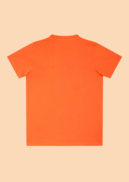 CHILINS Kids’ Orange Cotton T‑Shirt – Soft Crew‑Neck Everyday Wear