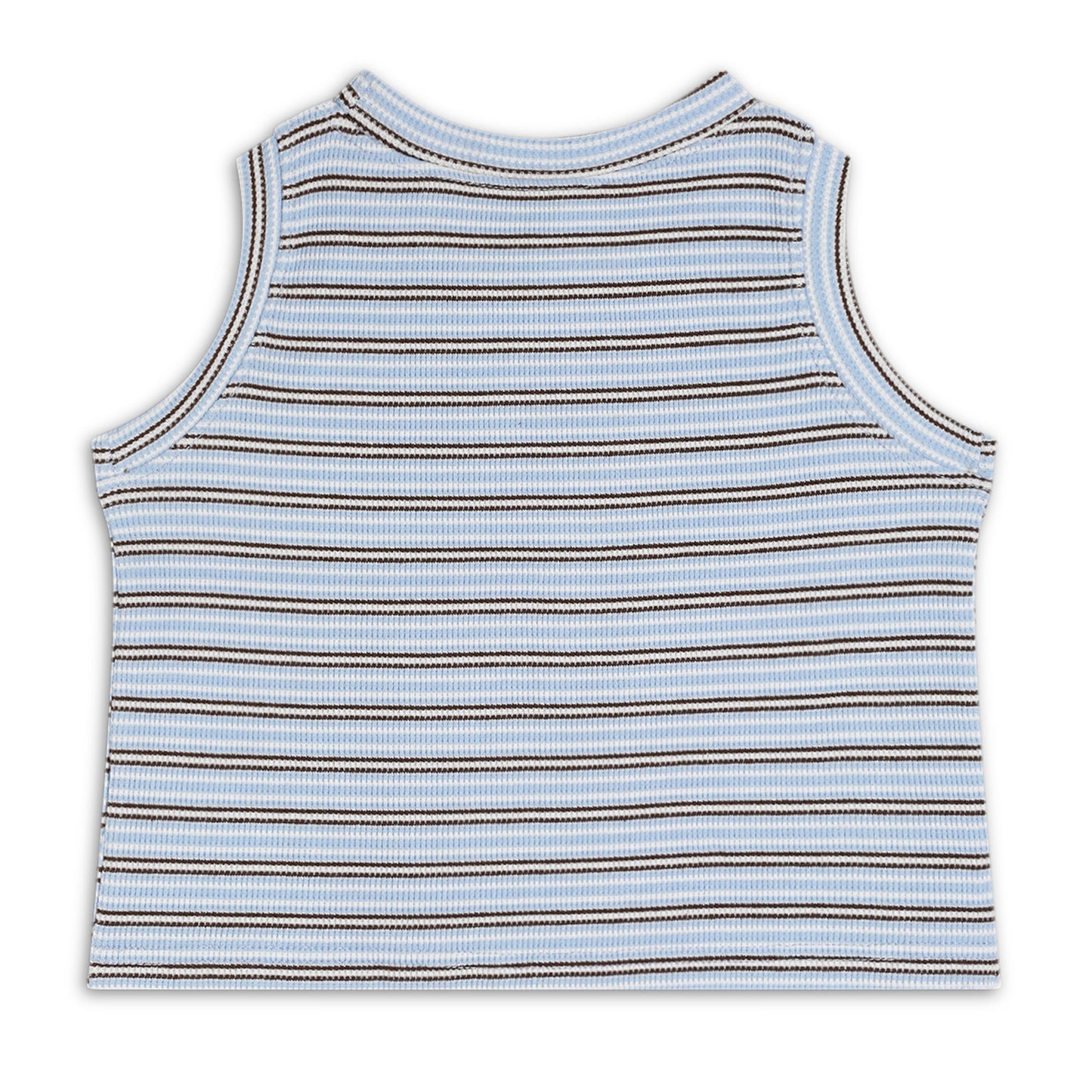 Girl's Solid Crew Neck Ribbed/Knitted Sleeveless Stretchable Slim Fit Crop Tank Top