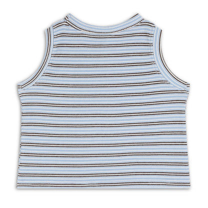 Girl's Solid Crew Neck Ribbed/Knitted Sleeveless Stretchable Slim Fit Crop Tank Top