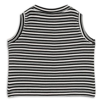 Girl's Solid Crew Neck Ribbed/Knitted Sleeveless Stretchable Slim Fit Crop Tank Top