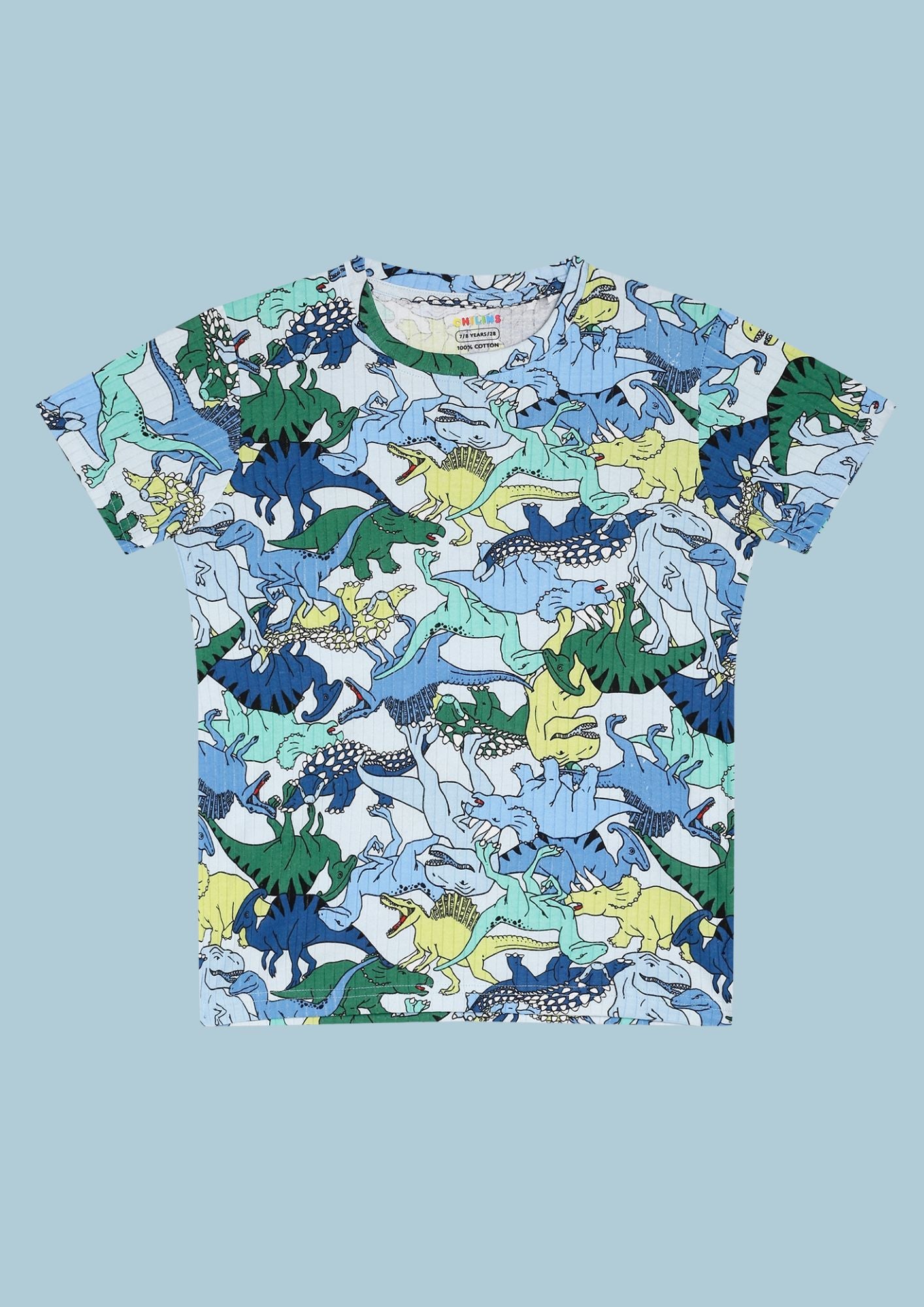 CHILINS Kids’ Dinosaur Print T‑Shirt & Shorts Set – Fun Beachwear