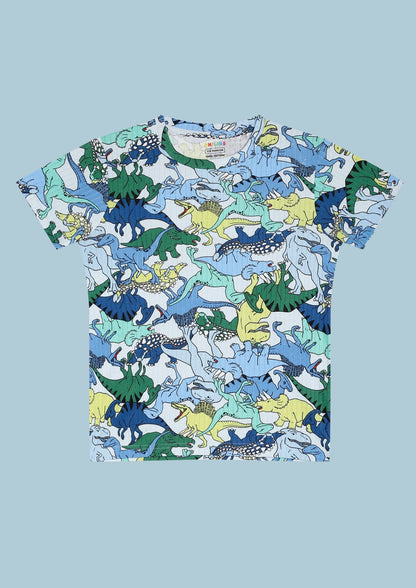 CHILINS Kids’ Dinosaur Print T‑Shirt & Shorts Set – Fun Beachwear