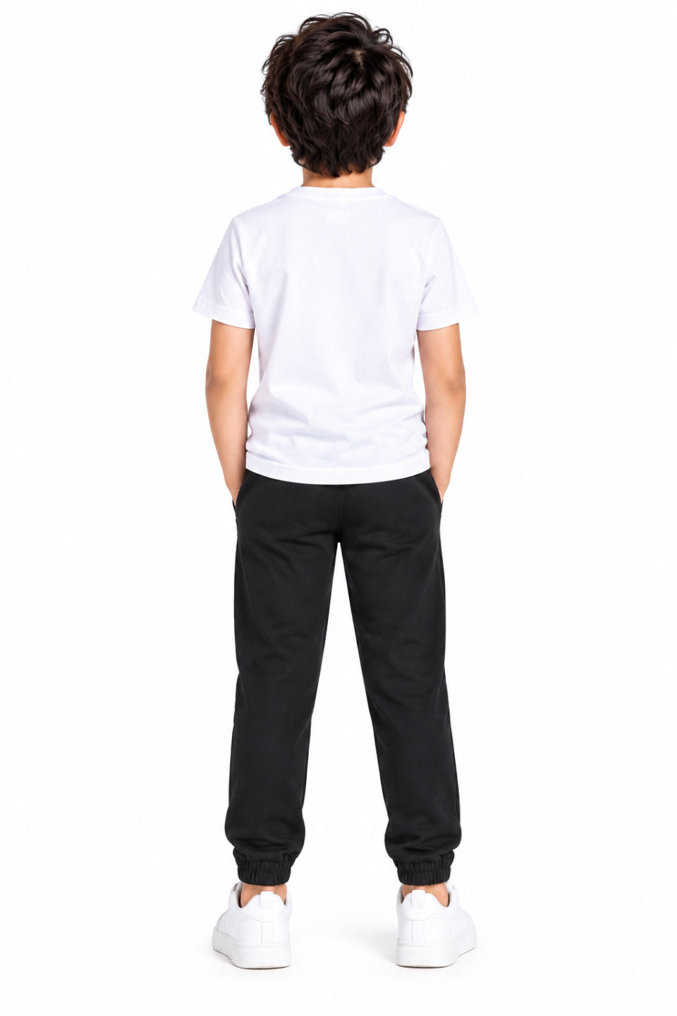 CHILINS Boys Black Joggers | Soccer Print Jogger Pants | Elasticated Waist | Casual & Activewear