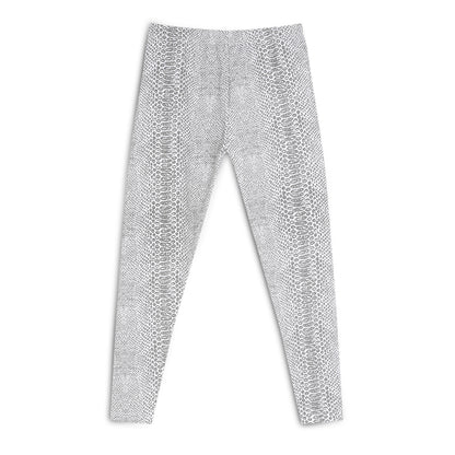 Poly lycra Printed Leggings for Girls White