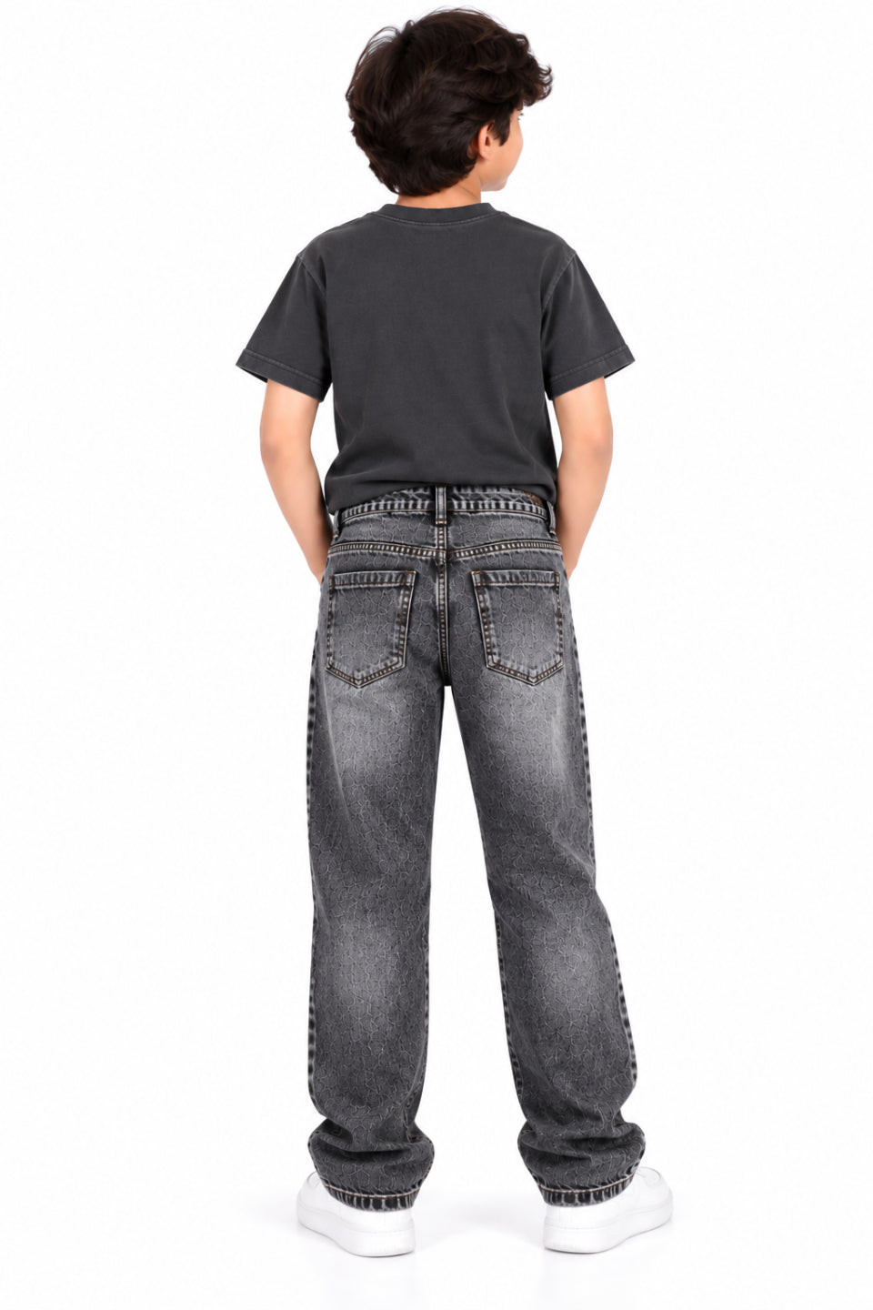 CHILINS Boys Grey Relaxed Fit Denim Jeans
