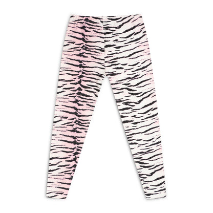 Poly lycra Printed Leggings for Girls Pink