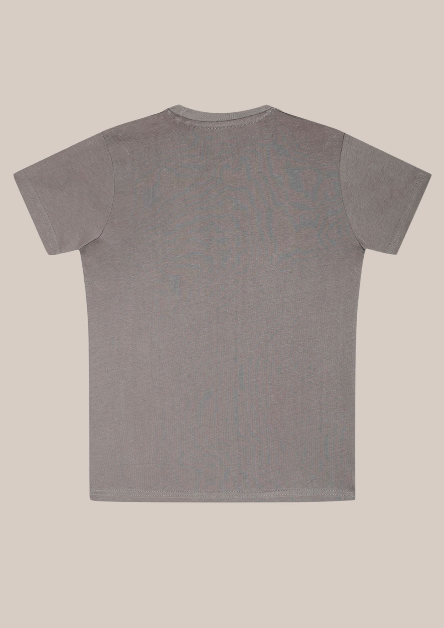 CHILINS Kids’ Mehandi Grey Cotton T‑Shirt – Soft Crew‑Neck Everyday Wear