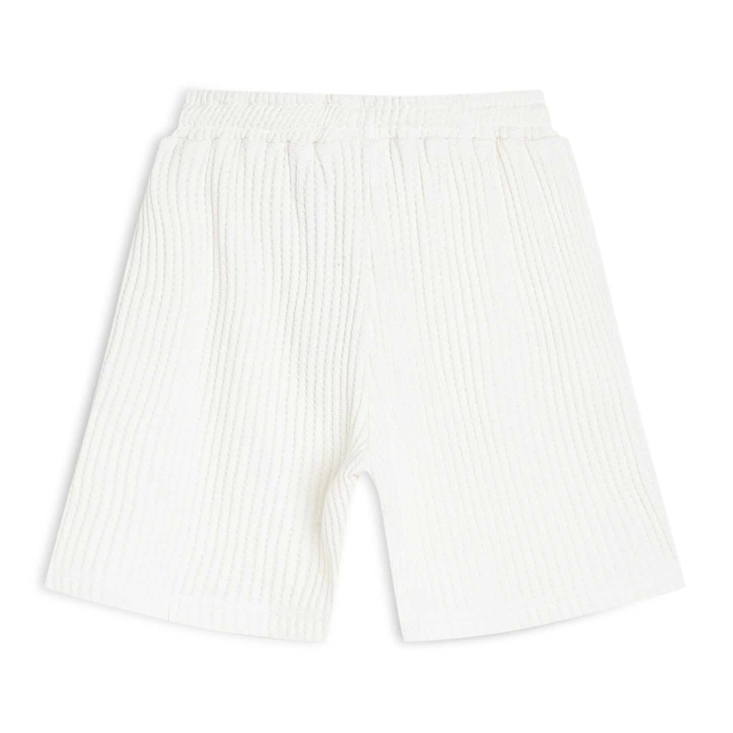 Boy's Cotton Bermuda Shorts with Trending Pocket Design – White
