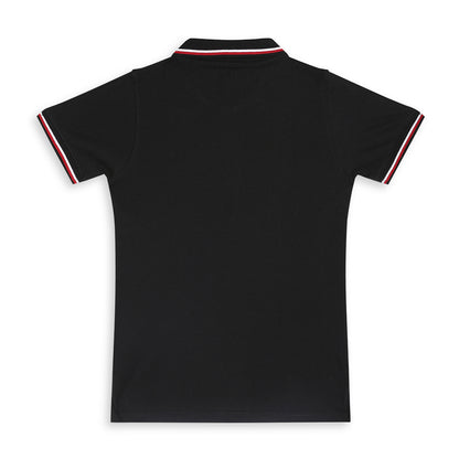 Chilins Kids Solid Polo Tshirt, Color - Black