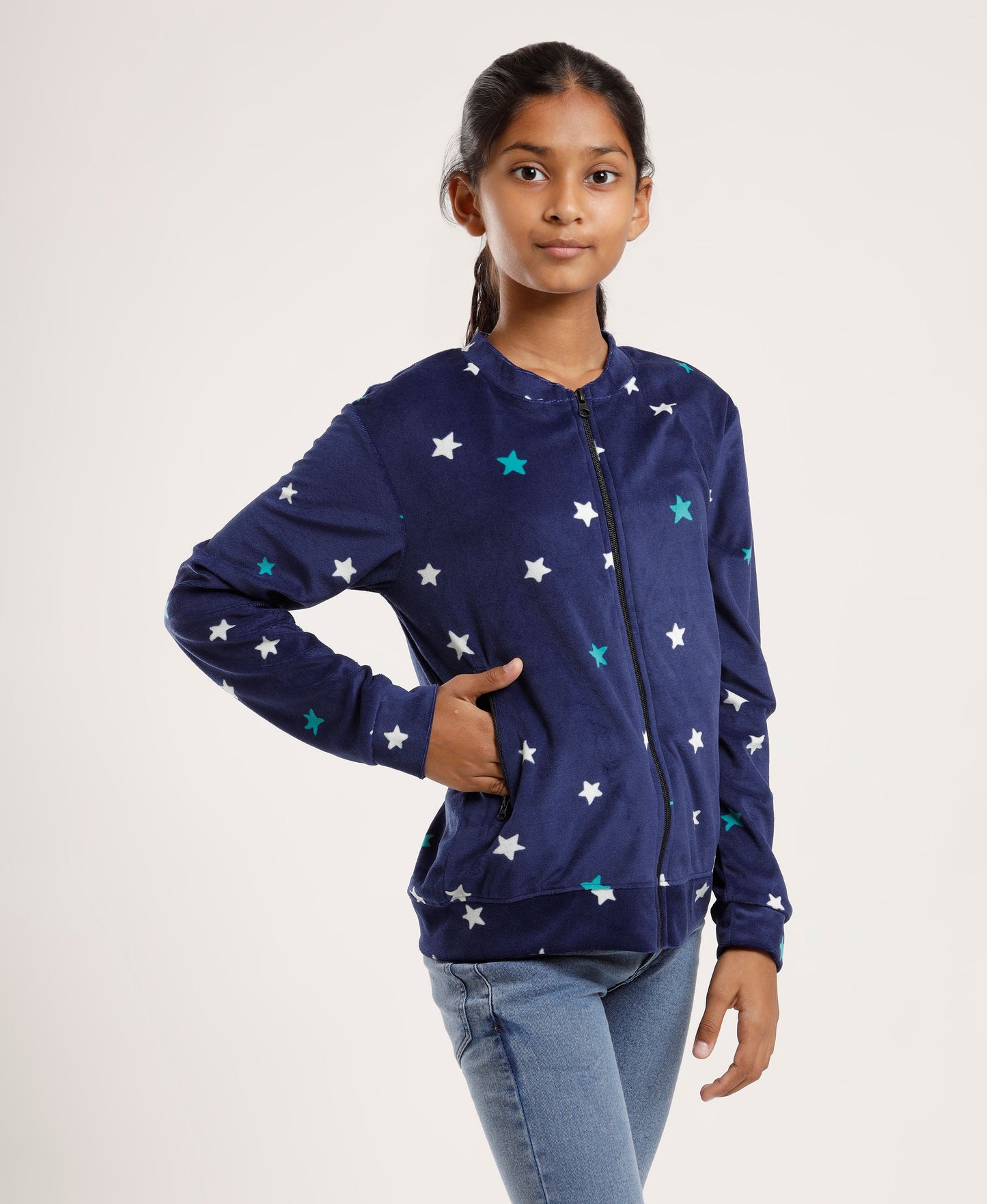 Girls Zip up Hoodie Soft Cute Sweatshirt Fuzzy Fleece Jacket with Pocket