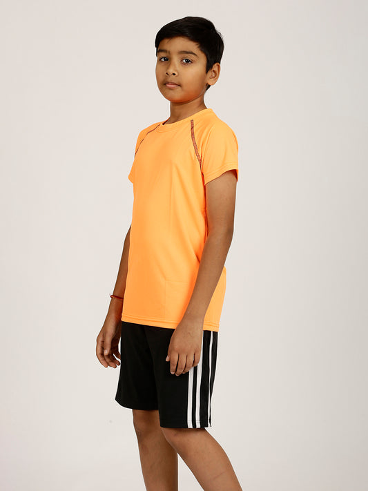 CHILINS Boys Activewear Sportswear – Dryfit Polyester, Orange, Raglan Sleeve