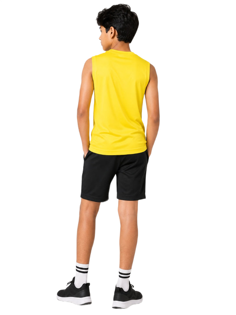 CHILINS Kids Yellow Sleeveless Sports T-Shirt