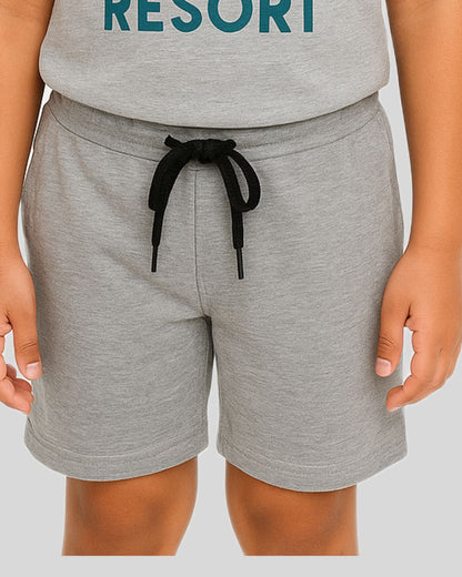 Kids Cotton Shorts Grey & Blue