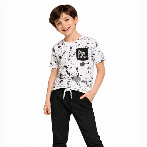 CHILINS Boys Printed Cotton T-Shirt – Casual Graphic Tee for Kids