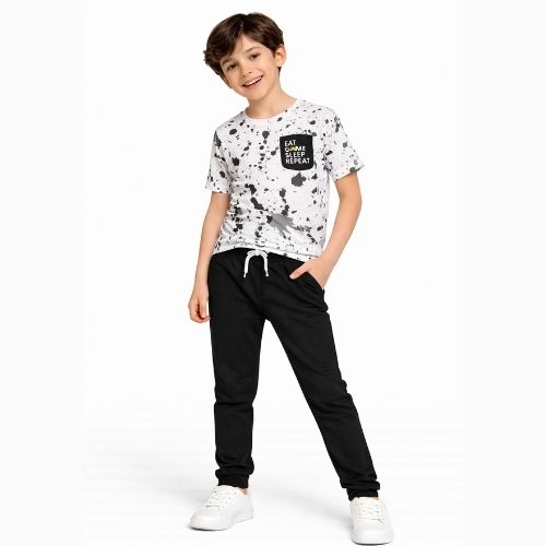CHILINS Boys Printed Cotton T-Shirt – Casual Graphic Tee for Kids