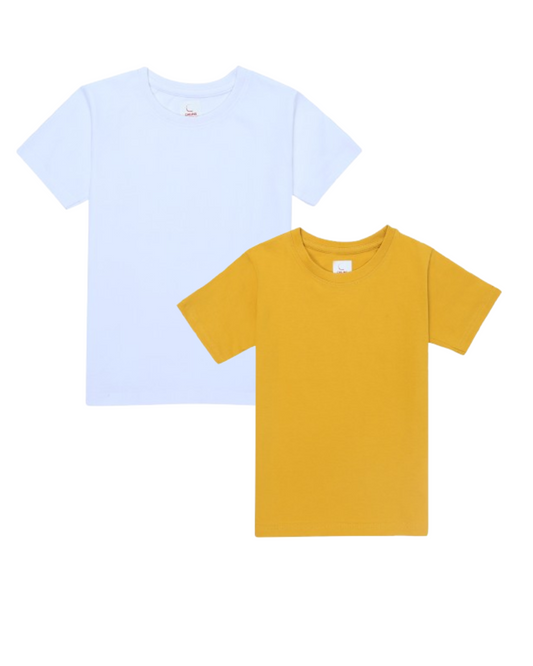 Kids Round Neck T-Shirt Half Sleeves 100% Cotton Plain Solid Color Tshirt