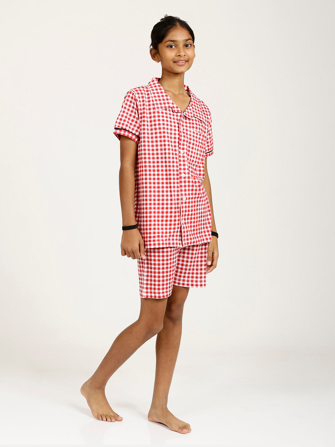 CHILINS Girls Shirt & Shorts Night Dress  Pure Cotton Sleepwear