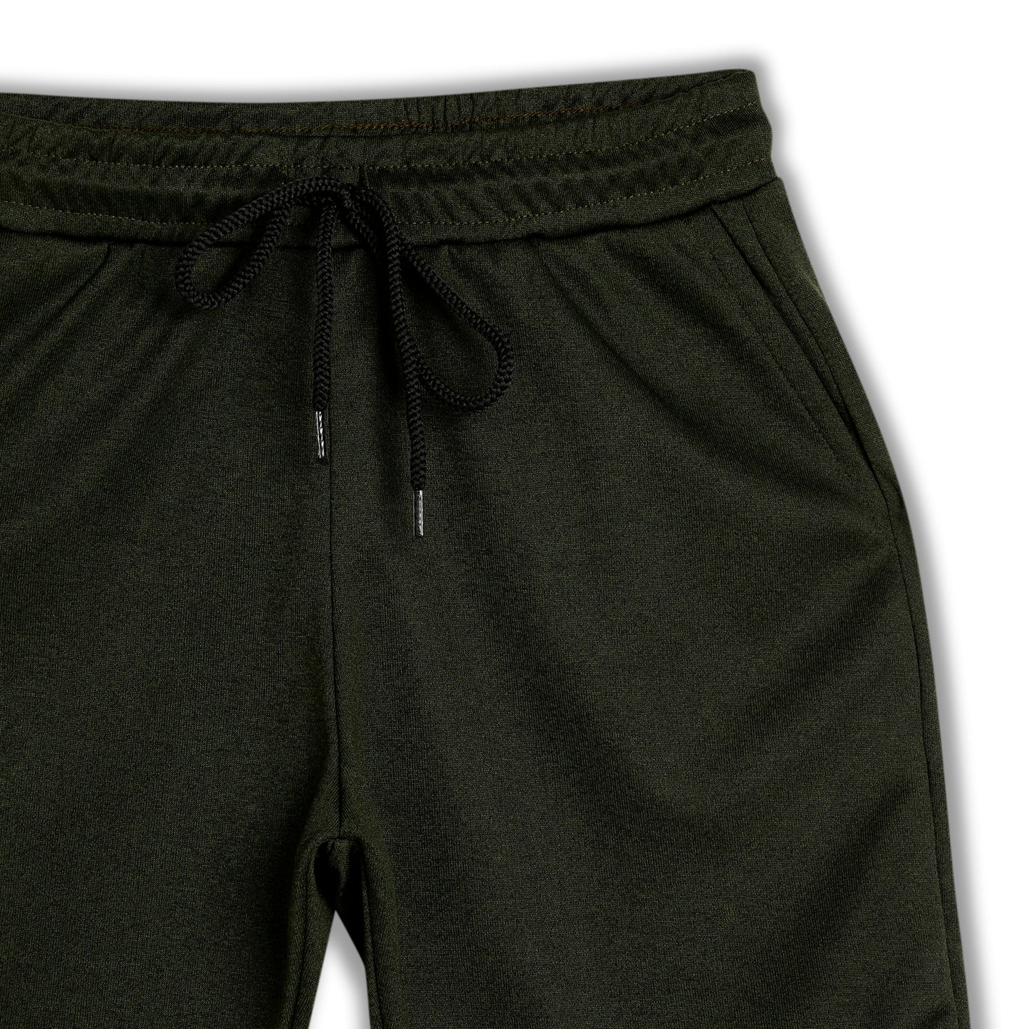 CHILINS Kids Dry Fit Sports Shorts | Dark green Activewear Shorts with Drawstring