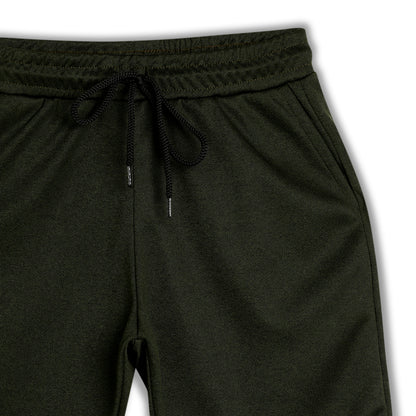CHILINS Kids Dry Fit Sports Shorts | Dark green Activewear Shorts with Drawstring