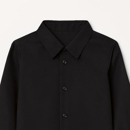 CHILINS Kids Black Solid Formal Shirt | Full Sleeve Button-Down Shirt