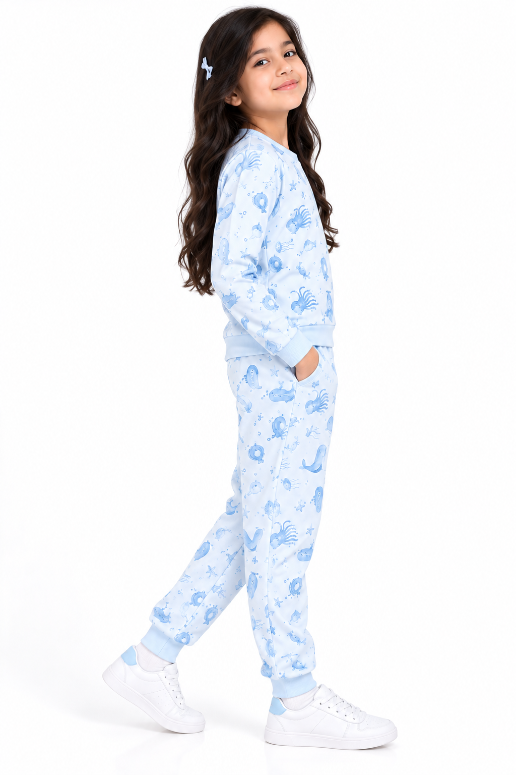 CHILINS Boys & Girls Blue Printed Co-Ord Set