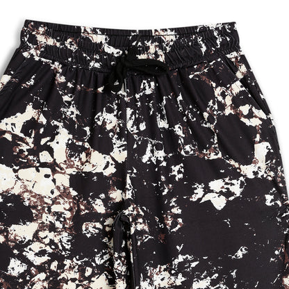 CHILINS Girls Printed Lycra Spun Palazzo | Black Abstract Print Wide Leg Pants