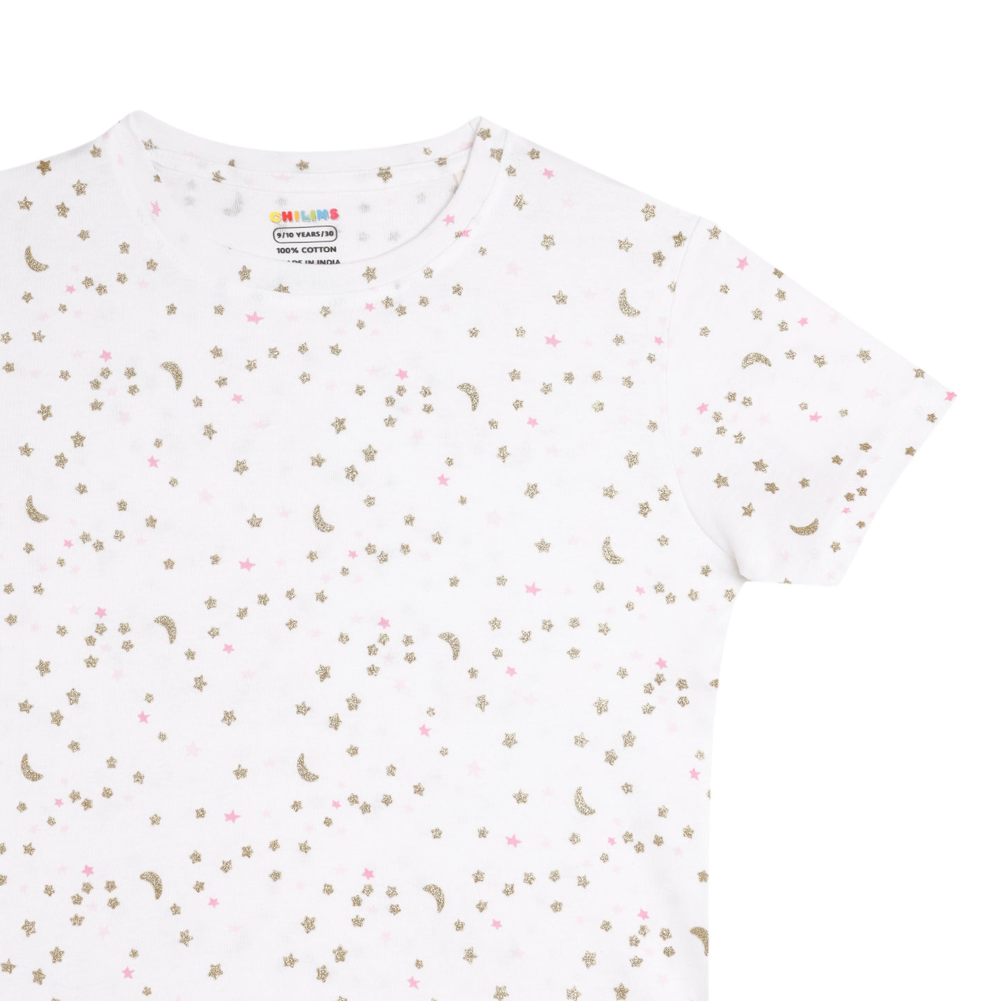 Girls Christmas Special Round Neck Cotton Tshirt