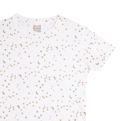 Girls Christmas Special Round Neck Cotton Tshirt