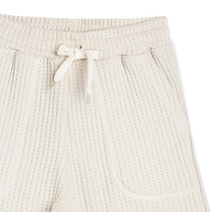 Boy's Cotton Bermuda Shorts with Trending Pocket Design – Off White