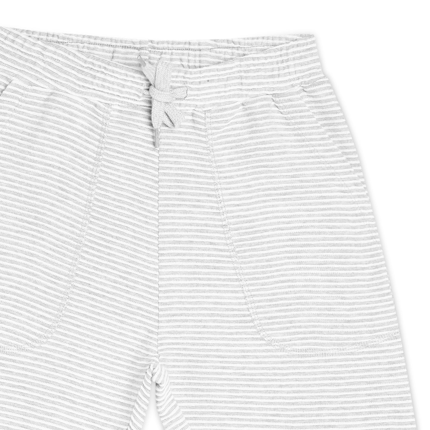 Boy's Cotton Bermuda Shorts with Trending Pocket Design – Grey White
