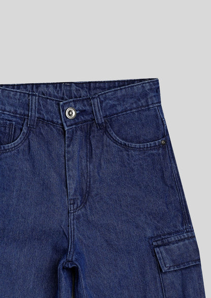 CHILINS Kids’ Blue Baggy Jeans with Logo T‑Shirt – Trendy Casual Wear for Girls