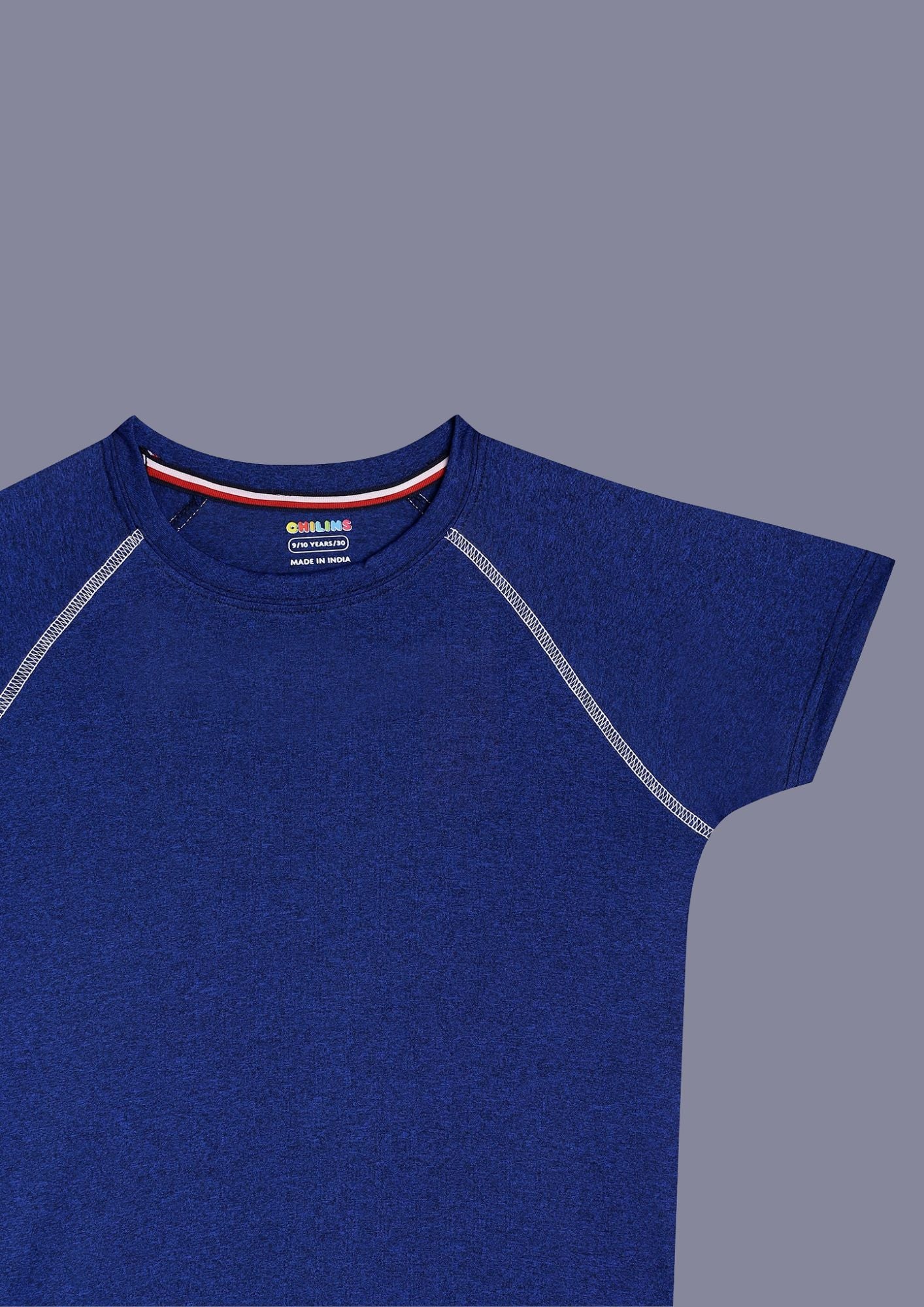 CHILINS Kids’ Blue Dry‑Fit Sports T‑Shirt – Activewear for School & Outdoor Sports