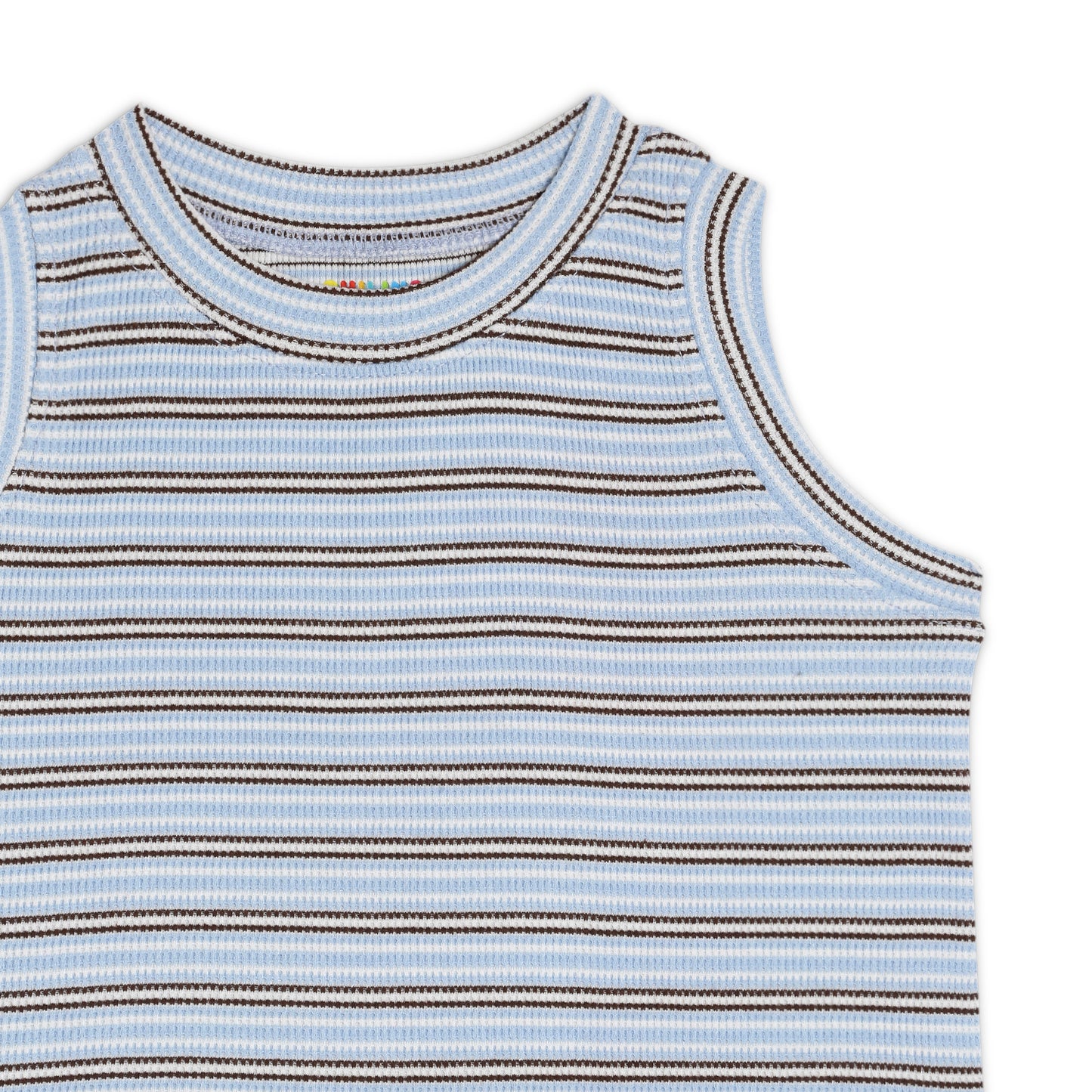 Girl's Solid Crew Neck Ribbed/Knitted Sleeveless Stretchable Slim Fit Crop Tank Top