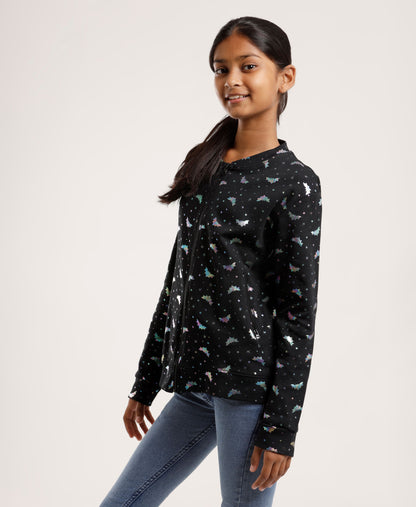 Girls Zip up Hoodie Soft Cute Sweatshirt Fuzzy Fleece Jacket with Pocket