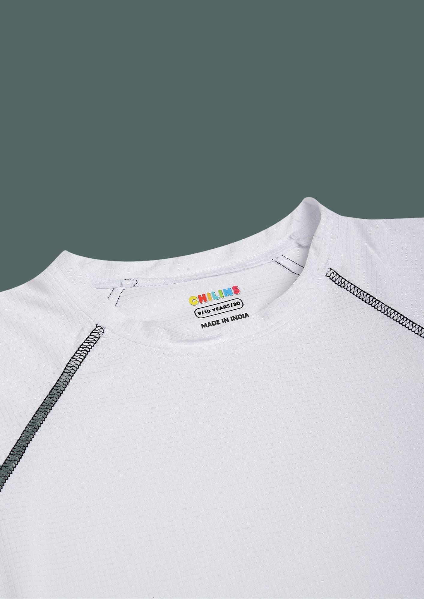 CHILINS Kids’ White Dry Fit Sports T‑Shirt – Activewear