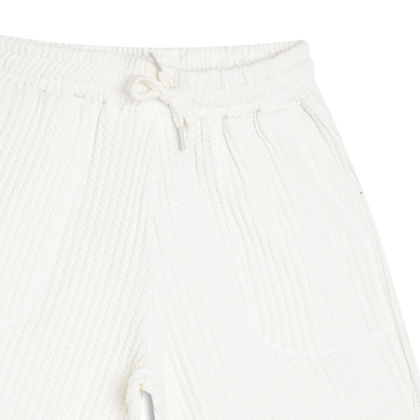 Boy's Cotton Bermuda Shorts with Trending Pocket Design – White