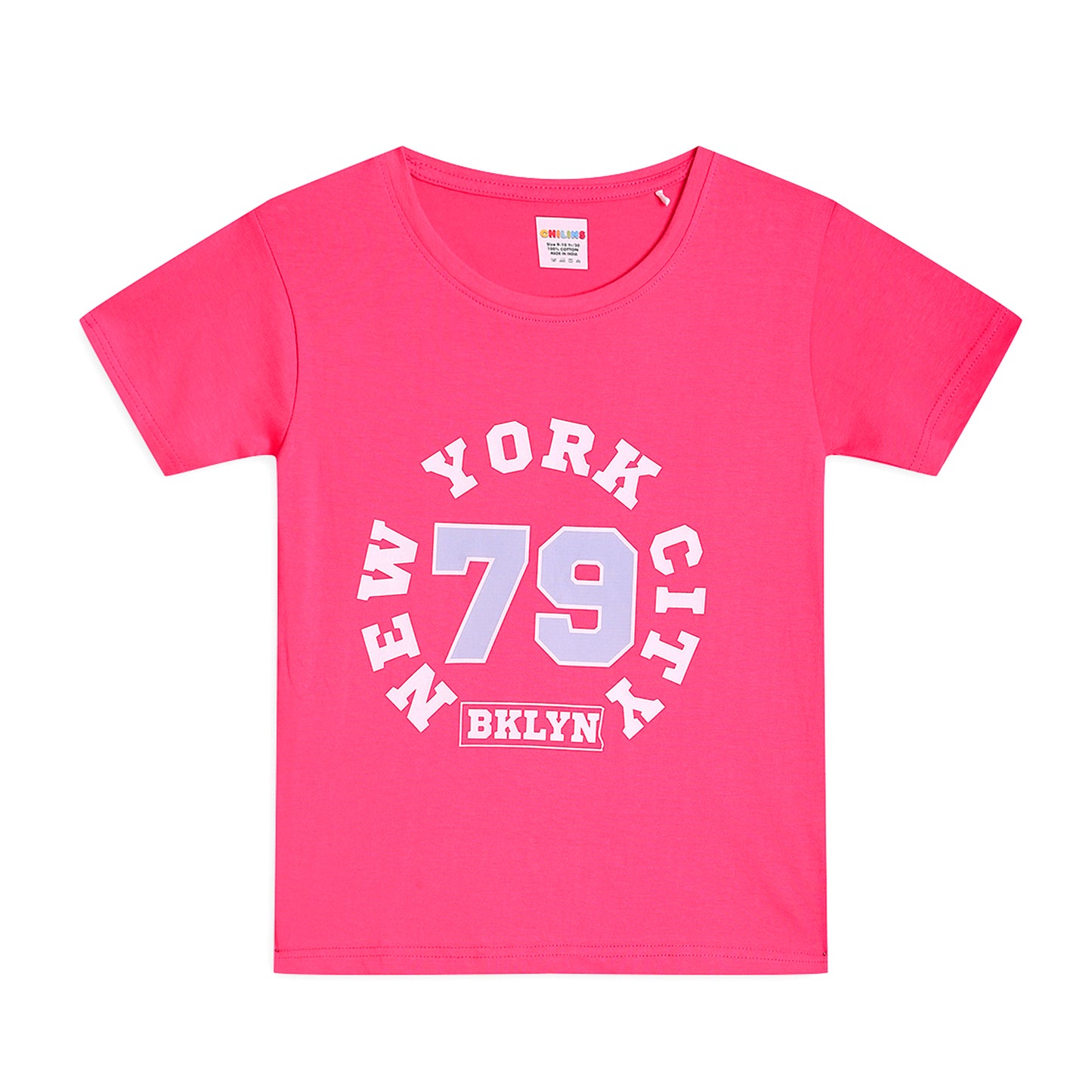 Girls Cotton Tshirt Pajama Set Knit Half Sleeves