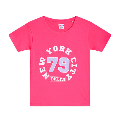 Girls Cotton Tshirt Pajama Set Knit Half Sleeves
