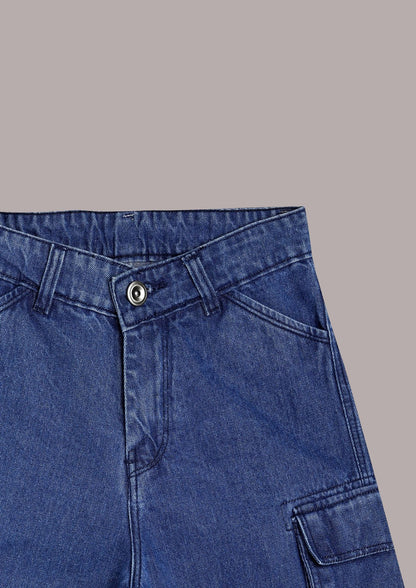 CHILINS Kids’ Blue Baggy Jeans with Logo T‑Shirt – Trendy Casual Wear for Boys