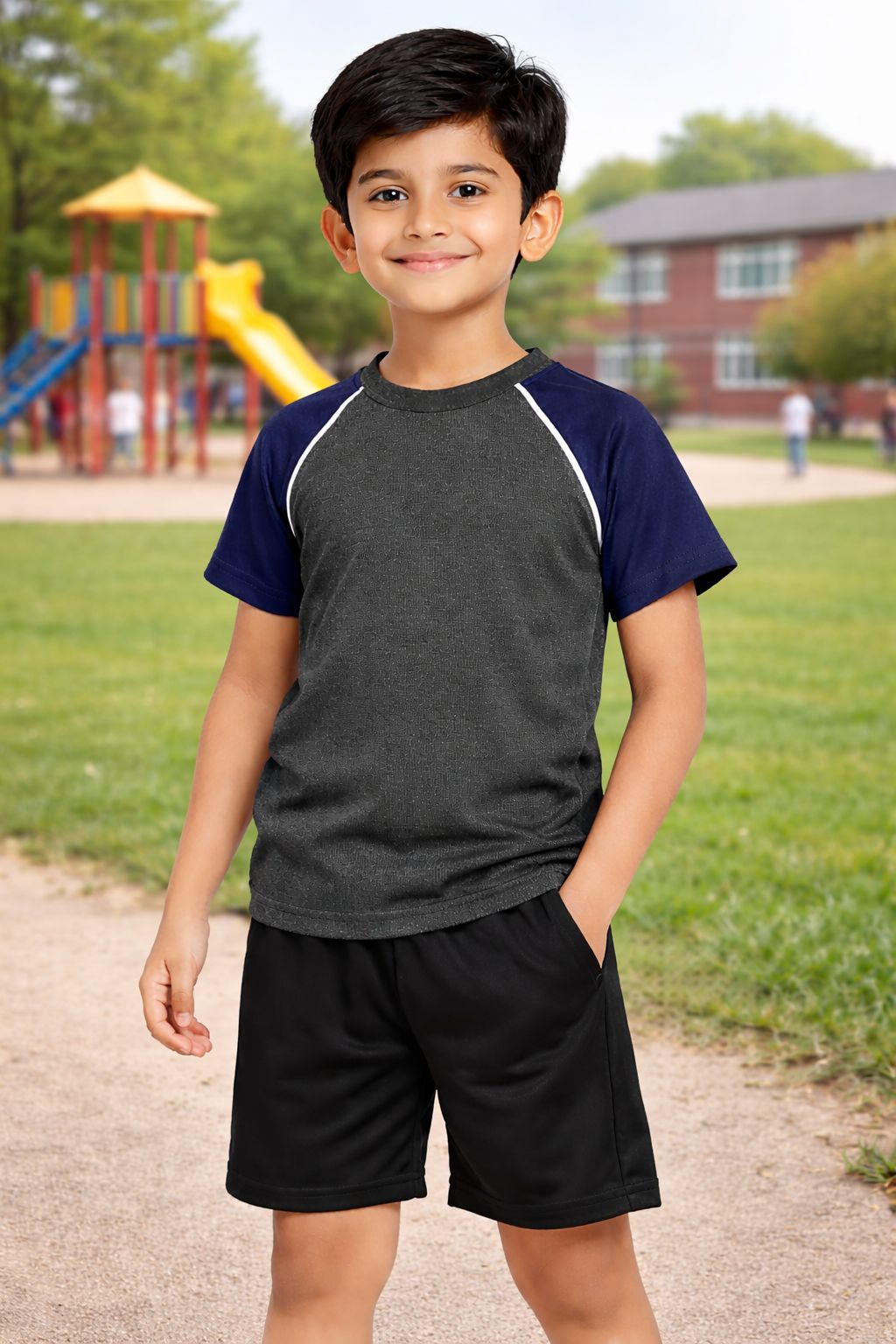 CHILINS Boys Activewear Dry-Fit Raglan Sleeve T-Shirt